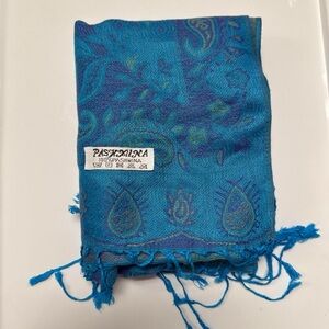 New | Limited Edition: Aqua Pastel Multicolor Pashmina Shawl